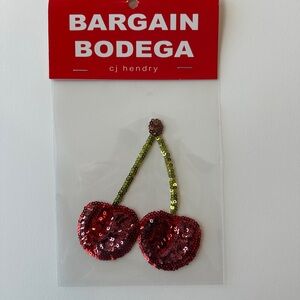 CJ Hendry Bargain Bodega Red Cherry sequin patch